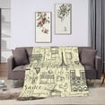 thumbnail image 6 of DouZhe Ultra-Soft Micro Fleece Lightweight Flannel Bed Blanket, Retro Paris Tower Graffiti Print Cozy Warm Throw Blankets, 50"x40", 6 of 7