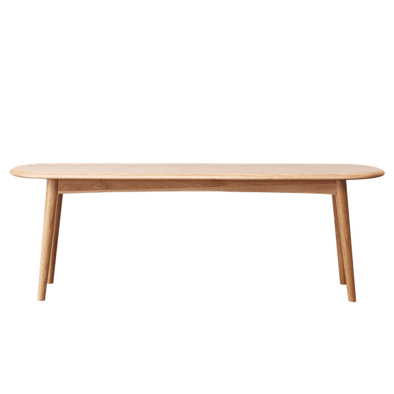 OUDOSPRS Half-Round Natural Oak Dining Bench - Solid Wood Construction for Living Room Seating