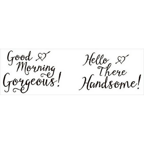 Gorgeous And Handsome Master Bedroom Vinyl Wall Decals, 20"Wx15"H & 21.5"W x 13"H Chocolate Brown