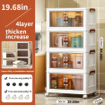 thumbnail image 2 of 50Cm Foldable Storage Box with Lid, 5-Tier Large Double Door Organizer on Wheels for Clothes, Toys, Books, Snacks - Home Office Outdoor Storage Container, Collapsible Cabinet for Space Saving, 2 of 14