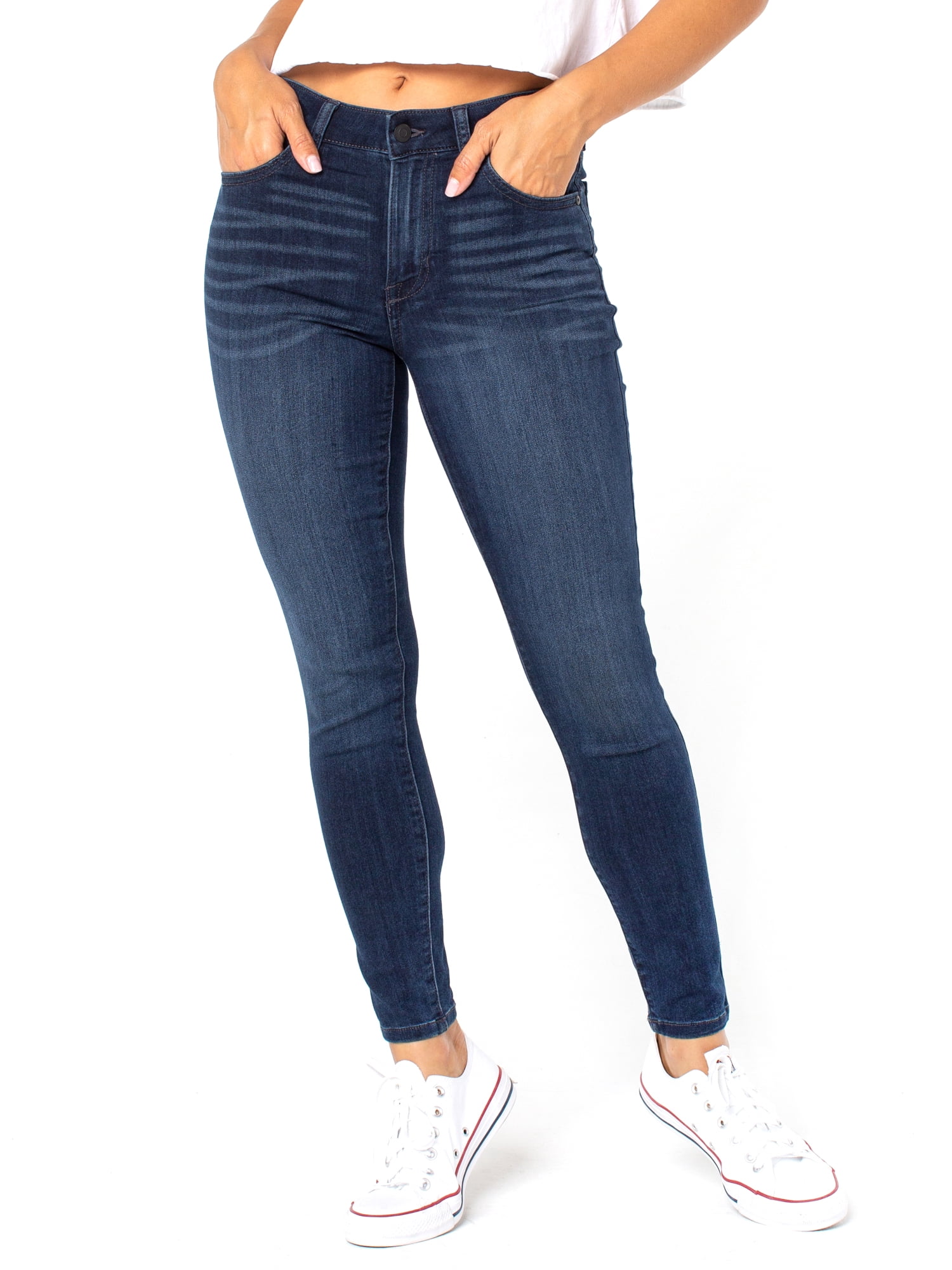 Celebrity Pink Women's Juniors Curvy Mid Rise Ankle Skinny, 27" Inseam, Sizes 1-15