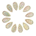 thumbnail image 5 of Qukaim Diamantes de imitación AB de cristal transparente, 12 piezas de diamantes de imitación de doble agujero para ropa, vestidos, manualidades, 5 of 5