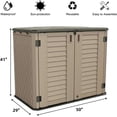 thumbnail image 4 of ZZMTIME 4x2.5 FT Outdoor Storage Shed, Resin Waterproof Storage Cabinet for Garden Tools with Lockable Lid,Latch (Coffee), 4 of 5