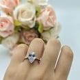 thumbnail image 4 of Pear Teardrop Bridal Ring Round Amethyst CZ 925 Sterling Silver Size 6, 4 of 7