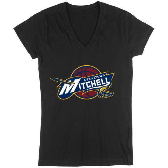 Cavaliers Cavs Donovan Mitchell Logo LADIES V-NECK T-shirt ADULT