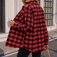 thumbnail image 4 of Classic Plaid Flannel Shirt Women Long Sleeve Button Blouses Fall Jackets Loose Casual Shirts Lightweight Breathable Fashion Fall Jackets, 4 of 9