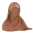 thumbnail image 2 of FUNUONY Hijab Scarf for Women 2025 Trendy Women Glitter Sequin Hijab Muslim Head Wrap Scarf Long Turban Headband Hair Cap Shawl Coffee One Size, 2 of 4