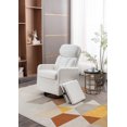 thumbnail image 2 of Swivel Rocking Chair with Ottoman Storage, Accent Leisure Chair Leisure Chair with Folding or Storage Ottoman Footrest, Comfy Sofa Armchair with Side Pocket for Living Room, Bedroom, White Teddy, 2 of 7