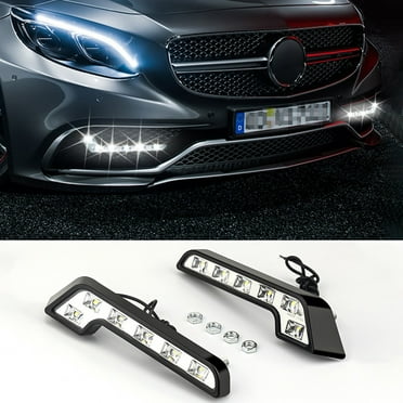 2pcs Super White 6 LED Car 12V Daytime Running Light Driving Fog Lamp L-Shaped