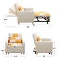 thumbnail image 4 of Convertible Sleeper Sofa Bed, 3-in-1 Multi-Functional Teddy Couch with Pull-Out Bed, 31" Modern Chaise Lounge with Adjustable Backrest and Pillow Foliding Sofa Bed for Living Room, Yellow, 4 of 7
