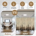 thumbnail image 6 of Brown Forest Window Privacy Film, Vintage Tree Farmhouse Botanical Static Cling UV Sun Blocking Tint Film Heat Control Windows Films for Bedroom Bathroom, Window Stickers 35.4"x78.7", 6 of 8