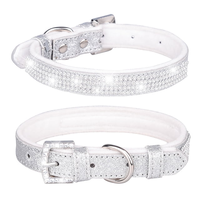 El collar para perros con diamantes de imitación brillantes y el collar para perros con diamantes es adecuado para perros pequeños y medianos.