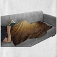 thumbnail image 6 of Tan Soft Flannel Fleece Throw Blanket, Art Pattern with Floral and Geometric Elements Fishes Animal Silhouettes, Cozy Plush for Indoor and Outdoor Use, 50" x 60", Brown Tan Yellow, by Ambesonne, 6 of 6