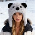thumbnail image 2 of Unisex Bear Hat Warm Winter Ear Cap Cozy Windproof Outdoor Headwear, 2 of 3