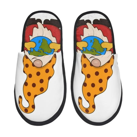 

Fuzoiu Gnomes Are Holding School Supplies Print Unisex Furry Slippers Plush Indoor Shoes Trendy House Slippers Anti-Skid EVA Sole House Shoes for Home Office and Travel -Large