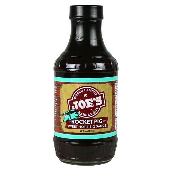 Joes Kansas City Rocket Pig Sweet Hot BBQ Sauce 20.5 Oz Cayenne Pepper CT00800