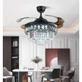 thumbnail image 2 of AFANQI 42" Crystal Ceiling Fan Lamp Retractable Fandelier Remote LED 3-Color Chandelier, 2 of 13