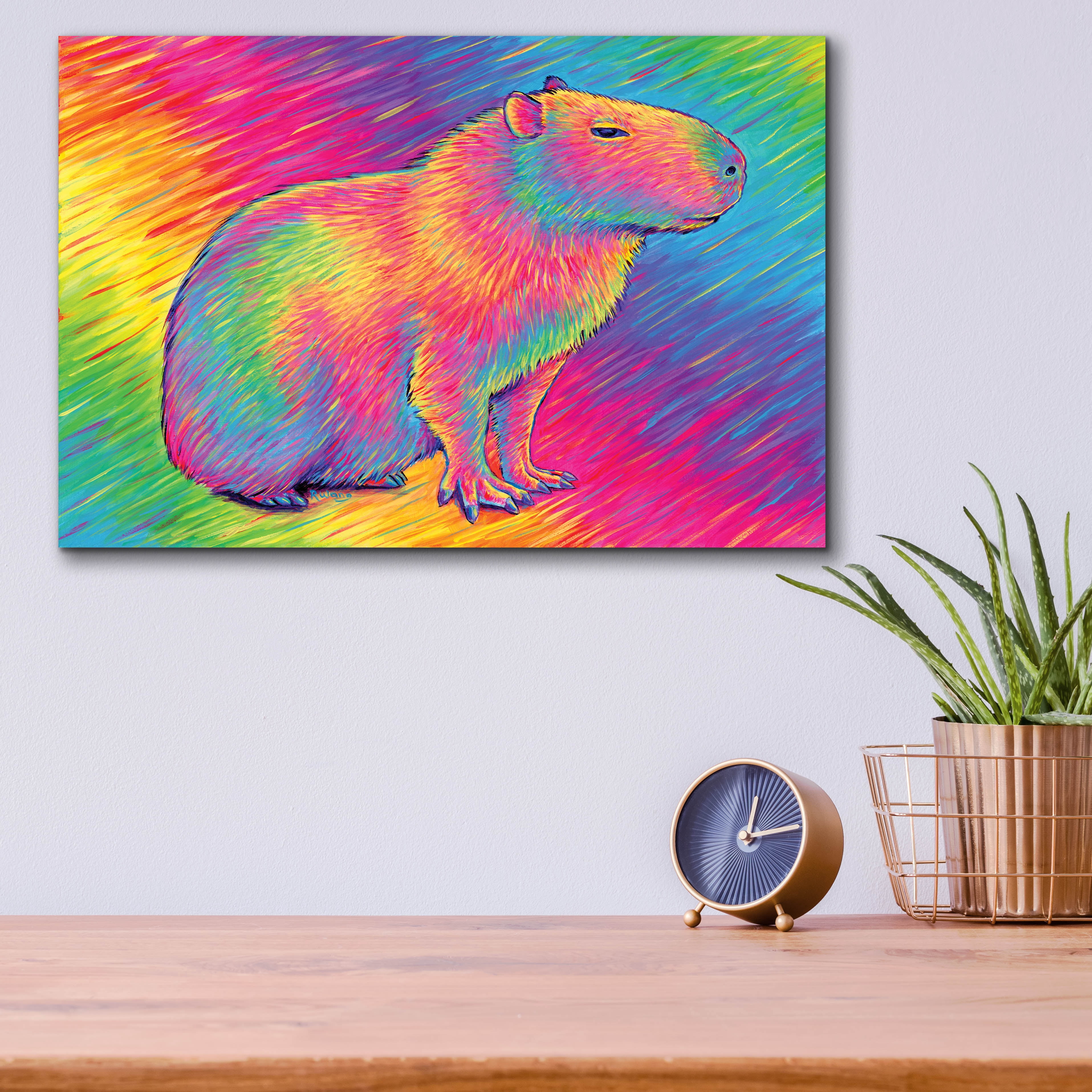 Epic Art 'Chill Capybara' by Rebecca Wang Art, Acrylic Glass Wall