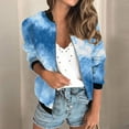 thumbnail image 2 of Kaondbfi Women's Fashion Jacket, Autumn Casual Square Thin Pocket Jacket Top Tie Dye Print Winter Coat for Women, 2 of 9