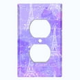 thumbnail image 2 of Metal Light Switch Plate Cover Romantic Paris Eiffel Tower Letter Cloud Purple PRS010, 2 of 13