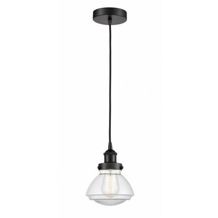 

616-1PH-BK-G322-LED-Innovations Lighting-Olean - 1 Light Mini Pendant In Industrial Style-7.75 Inches Tall and 6.75 Inches Wide Matte Black Clear