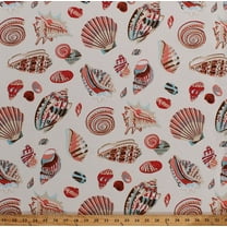 54" Sun N" Shade Indoor/Outdoor Seashells Sea Shells Beach Ocean Nautical Low Tide Waverly Heavy Duty Teflon Finish Decorator Weight Fabric by the Yard (D795.29)