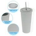 thumbnail image 3 of Acrylic Tumbler with Lid and Straw, 24 Oz Insulated Double Wall Cups, Matte Travel Tumblers for Parties (Grey), 3 of 6