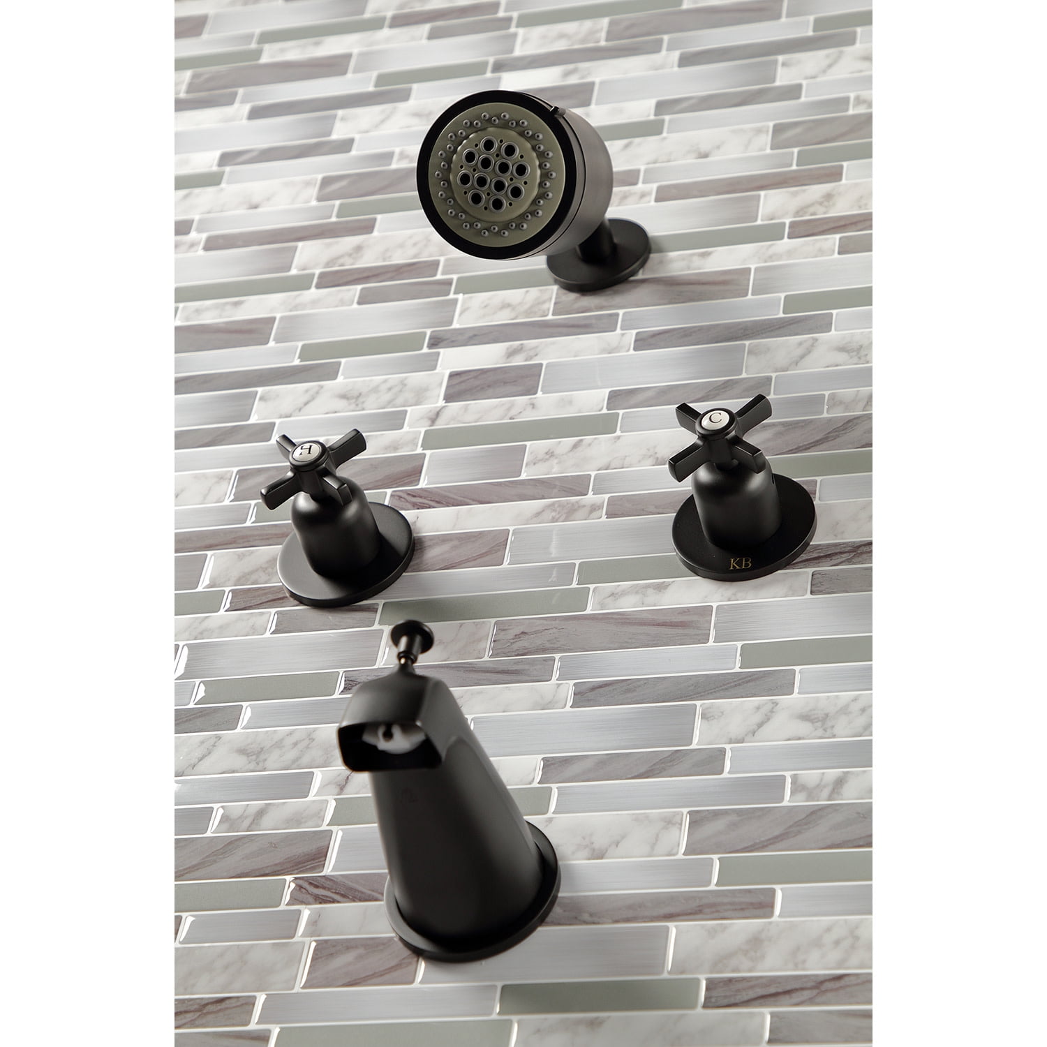 Kingston Brass KBX8140ZX Millennium Two-Handle Tub and Shower Faucet, Matte Black
