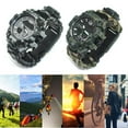 thumbnail image 1 of Reloj digital de escalada para hombre, relojes deportivos impermeables para exteriores, relojes de pulsera electrónicos con brújula y banda de paracord, 1 of 7