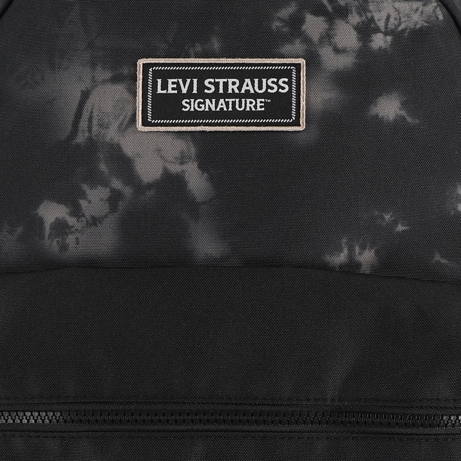Levi Strauss Signature 17" Unisex Adult Tie Dye Varsity Patches Dome Backpack, Jet Black