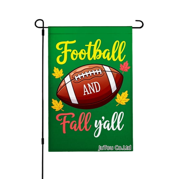 Joocar Football And Fall Yall Fall Winter Linen Garden Flags for Outside 12x18 inch