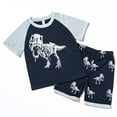 thumbnail image 4 of WIBACKER 2-8Y Boys Glow in Dark Pajamas Sets Cotton Dinosaur 2-Piece Summer Sleepwear for Kids, 4 of 6