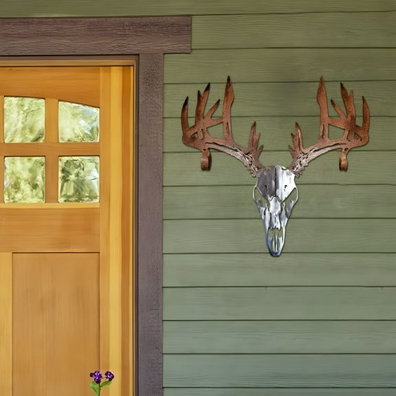 LAMIRO Metal Deer Bow Rack Shotgun Rack Wall Hanging Decoration