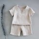 thumbnail image 1 of 12M-8 años, 2 uds., conjuntos de ropa para niños y niñas, ropa de verano 2021 para niñas, ropa Retro de algodón y lino para niños, trajes para niños Deng Xun unisex, 1 of 2
