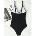 thumbnail image 4 of SOMER Women's One Piece Swimsuits Tummy Control Front Cross Bathing Suits Slimming Swimsuit V Neck Swimwear Monokini High Waisted Bathing Suit for Women, 4 of 5