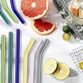 thumbnail image 2 of 8 Pcs Reusable Glass Straws, 8"x8mm Eco-friendly Drinking Straws for Smoothie, Milkshakes, Tea, Juice, Cocktail Straws, Multi-Color Mixed (8Pcs Bent), 2 of 7
