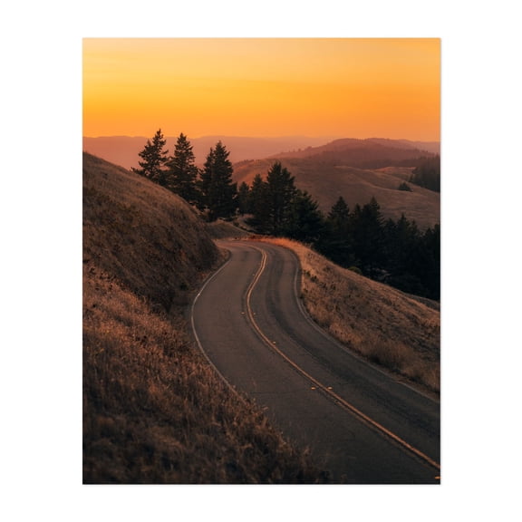 Road on Mount Tamalpais 01 - California Photography Unframed Wall Art Print 8 x 10 inches