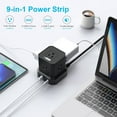 thumbnail image 6 of Cube Power Strip with Surge Protection – 10ft Extension Cord, 5 AC Outlets + 3 USB + 1 USB-C Fast Charging Ports, Mountable Charging Station with On/Off Switch, 6 of 10