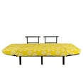 thumbnail image 3 of Yellow and White Futon Couch, Geometric Round Dots with Striped Design Abstract Ornament Print, Daybed with Metal Frame Upholstered Sofa for Living Dorm, Loveseat, Yellow and White, by Ambesonne, 3 of 4