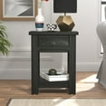 thumbnail image 3 of Hillsdale Coover Wood Rectangular End Table with 1 Drawer, Black, 3 of 22