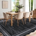 thumbnail image 4 of Scalloped Modern Abstract Area Rug 8x10 Washable Rug for Living Room, Non-Slip Soft Carpet for Bedroom, Scalloped Low-Pile Solid Print Accent Rug for Dining Room Home Office, Black, 4 of 9