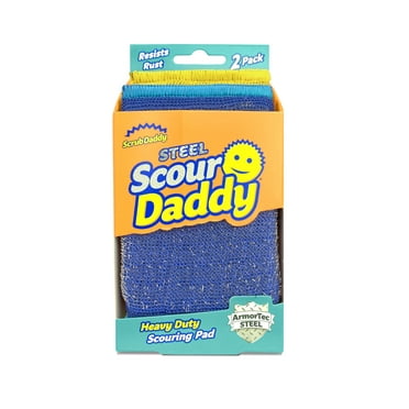 Scrub Daddy Scour Daddy Steel Scrubber Scouring Pad Scrub Sponge - Stainless Steel Fibers, 2 Count