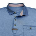 thumbnail image 5 of AHTJRT Men's Fashion Short Sleeve Shirt Splice Button Collar Regular Fit Tshirt Pocket Light Blue M, 5 of 7