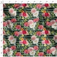 thumbnail image 4 of Soimoi Vert Voile de Coton Rayé & Grandiflora Roses Imprimé Floral Tissu par Yard 42 Pouces de Large, 4 of 4
