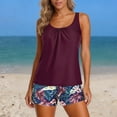 thumbnail image 5 of WRKEKC Swimsuits for Women Tankini Hawaiian Printed with Pockets Boyleg Bottoms Removable Padded Cups Wireless Beach, 5 of 5