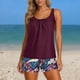 thumbnail image 5 of Trajes de baño para mujer, Trajes de baño para mujer, Traje de baño bikini de tirantes sin espalda de color liso para mujer, Conjunto de bikini con bloques de color y hombros descubiertos, Traje de ba, 5 of 5