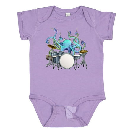 

Inktastic Cute Blue Octopus Drumming Gift Baby Boy or Baby Girl Bodysuit