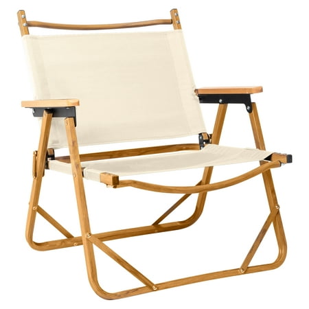 Zimtown 21" Camping Chairs Outdoors with Versatile Sports Chair, Outdoor Chair & Lawn Chair Beige
