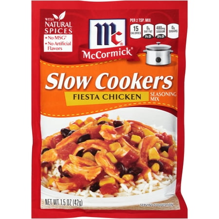 (4 Pack) McCormick Slow Cookers Fiesta Chicken Seasoning Mix, 1.5