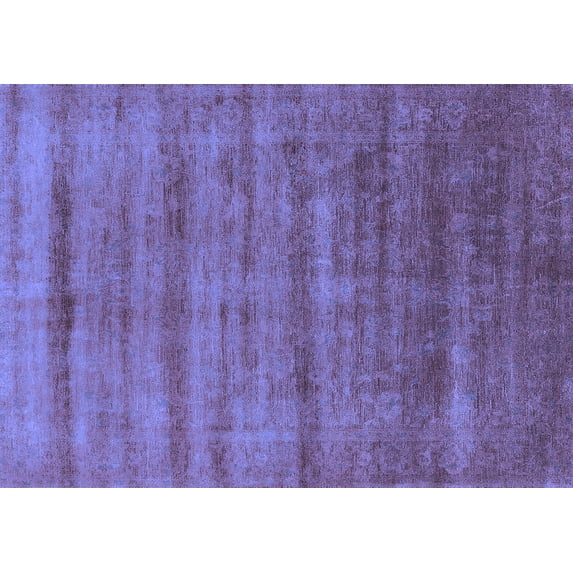 Ahgly Company Indoor Rectangle Solid Blue Modern Area Rugs, 8' x 10'